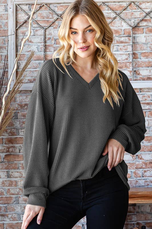 Puff Sleeve Urban Ribbed Long Sleeve