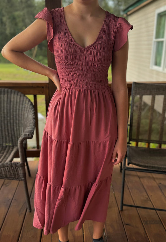 Flutter Sleeve Maxi Dress