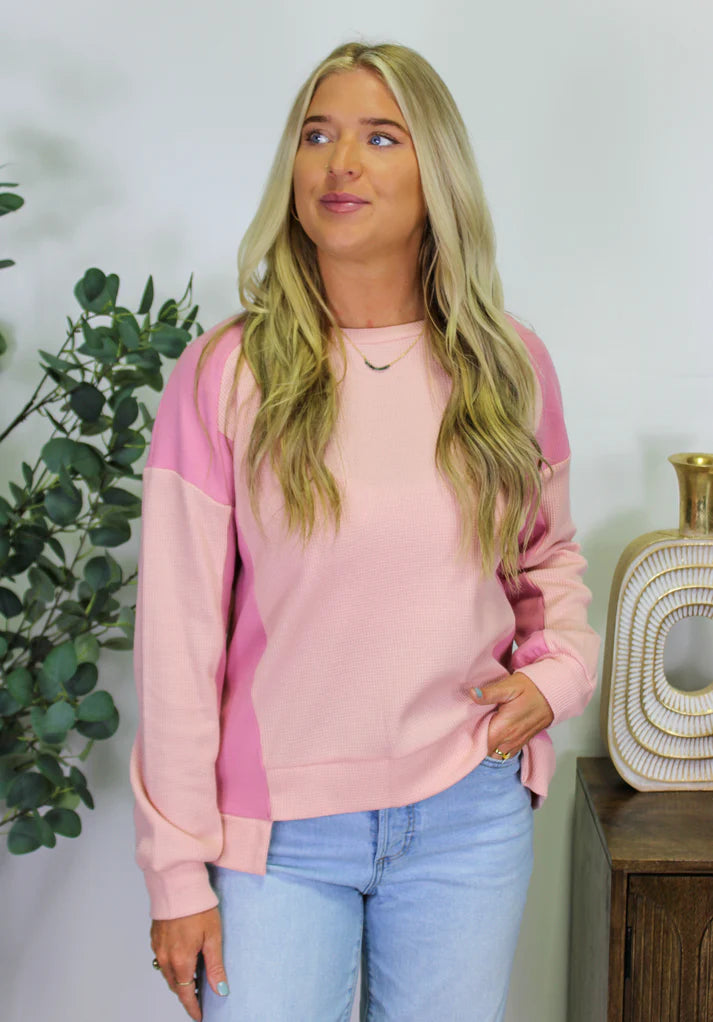 Pink Patchwork Sweatshirt